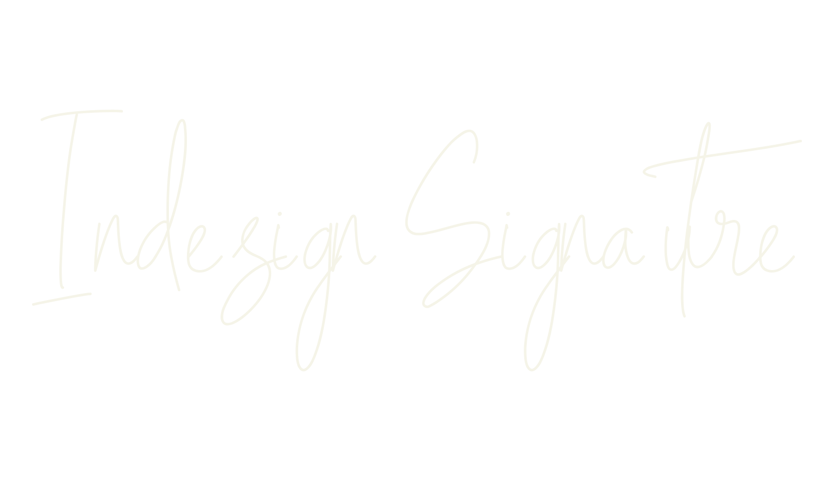 Indesign Signature, cursive font preview