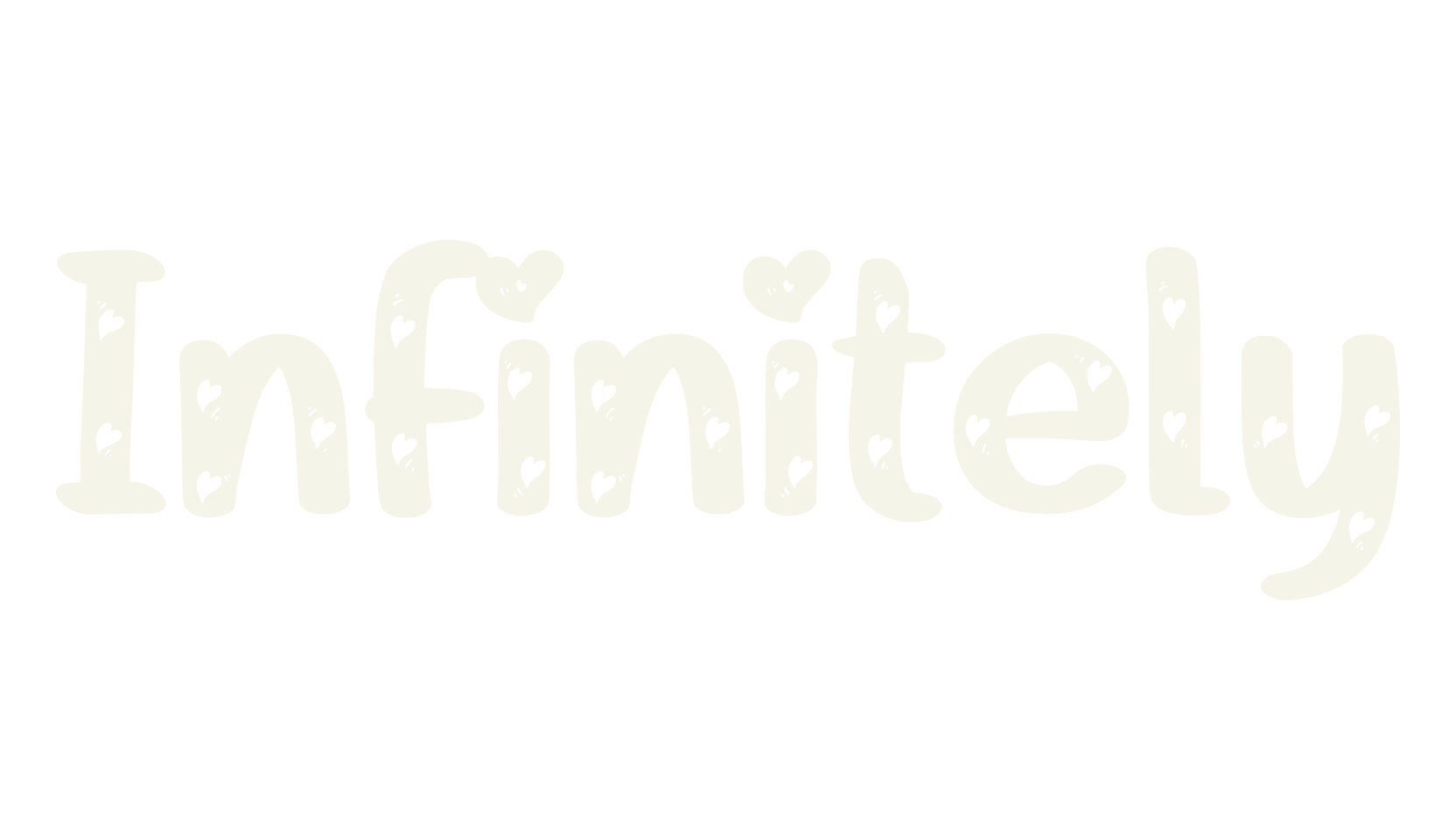 Infinitely, heart font preview