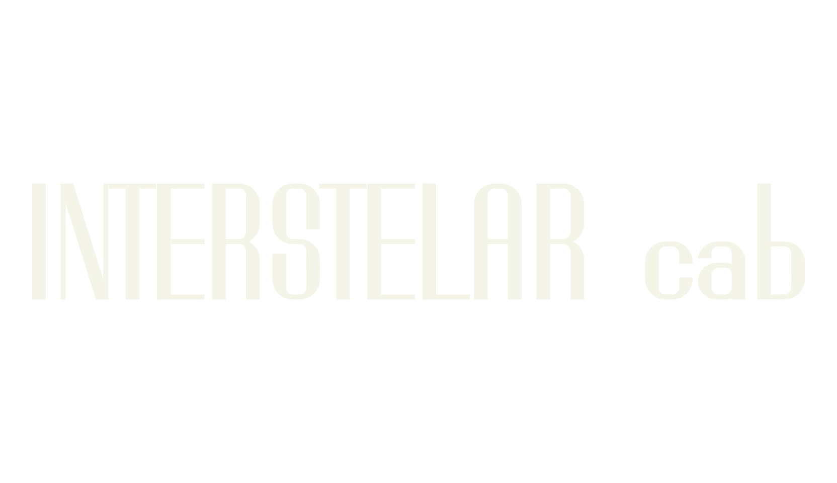 INTERSTELAR cab, sans serif font preview
