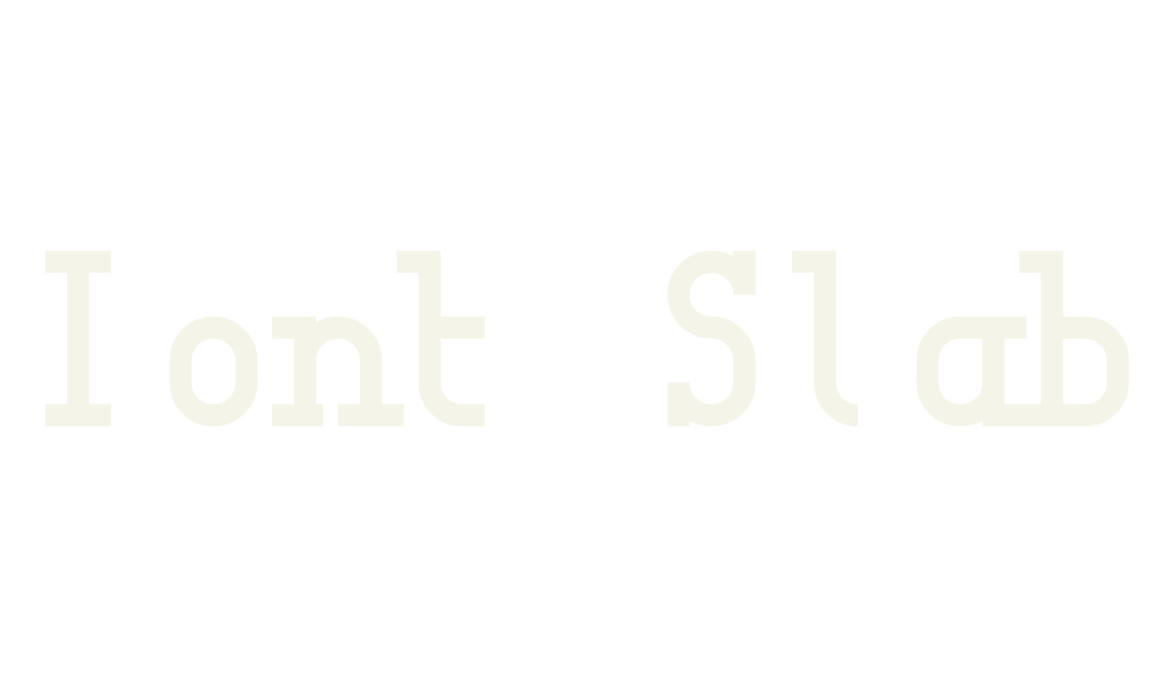 Iont Slab, typewriter font preview