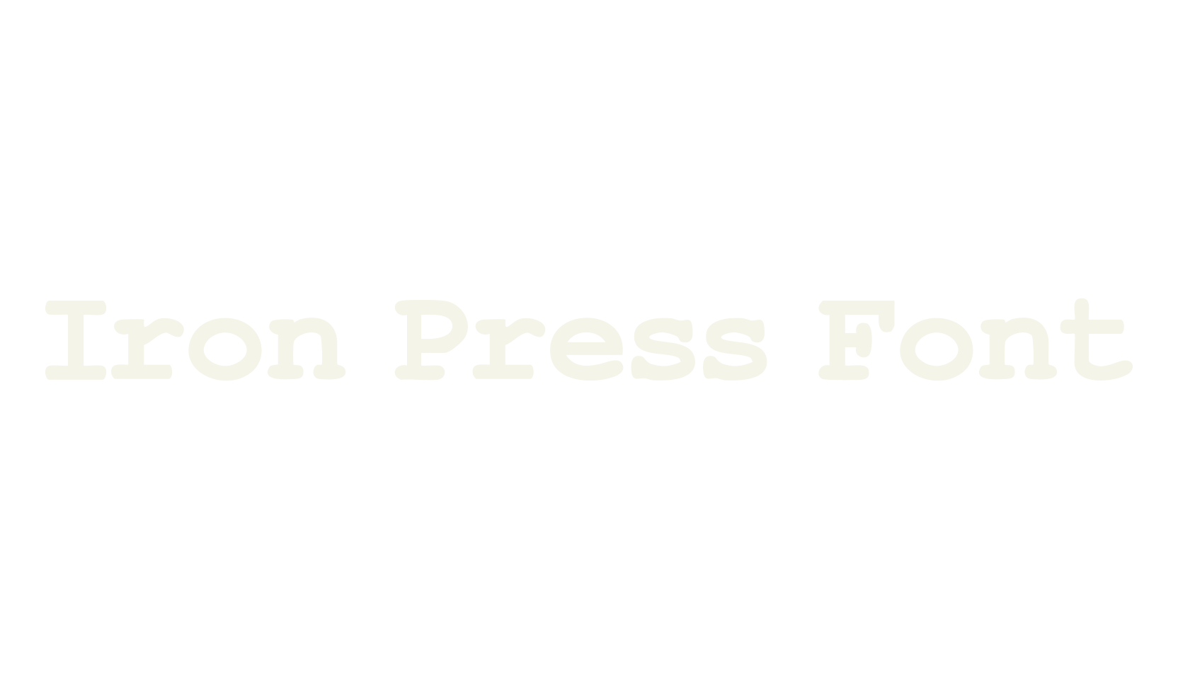 Iron Press Font, typewriter font preview