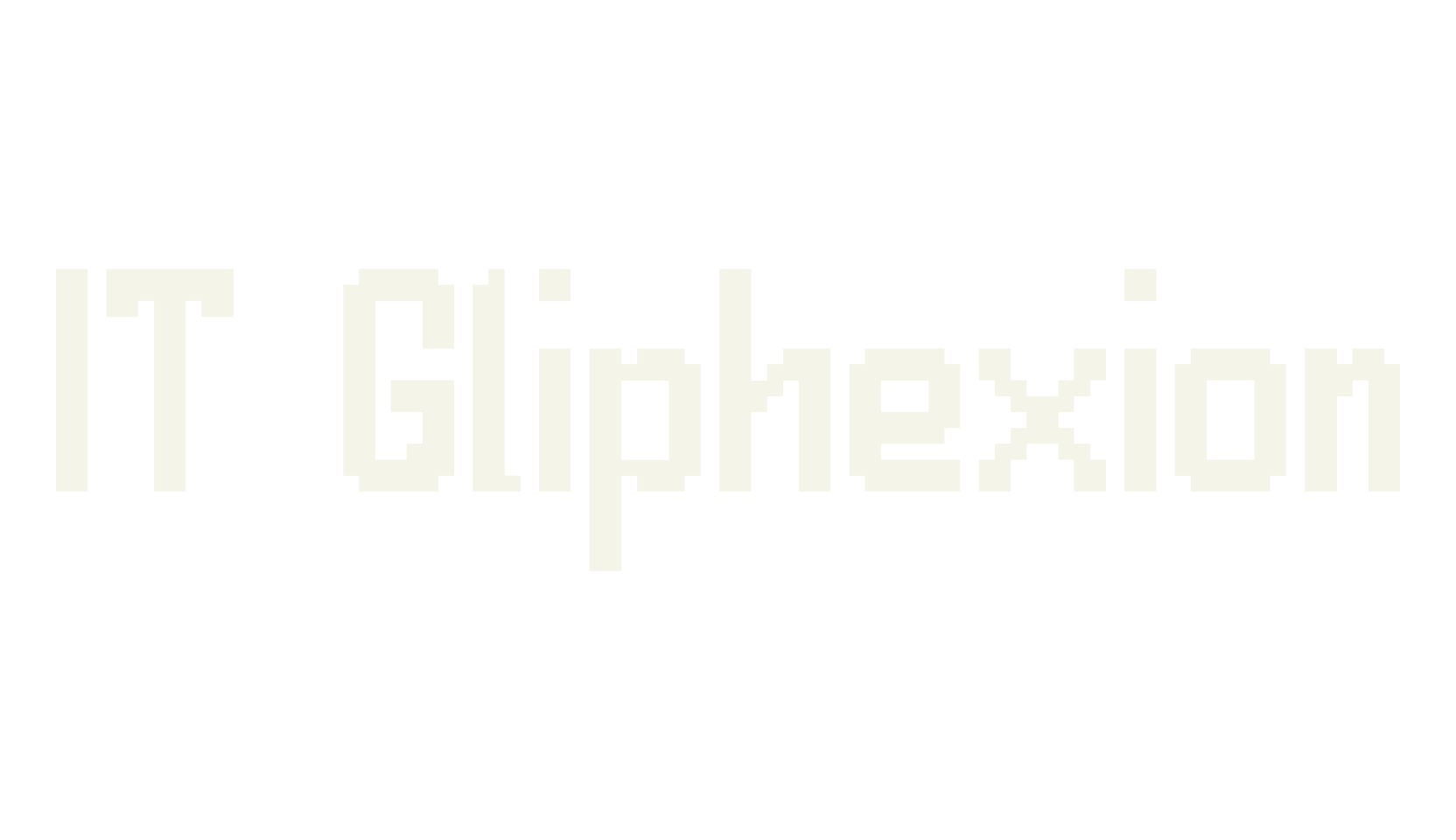 IT Gliphexion, pixelated font preview