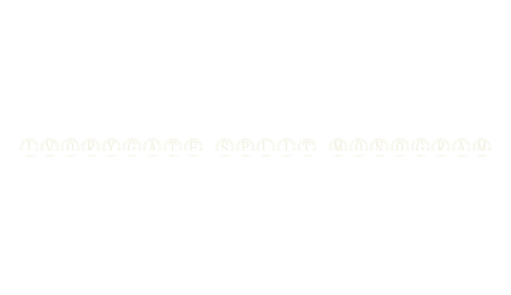 Ivorygate Split Monogram, monogram font preview