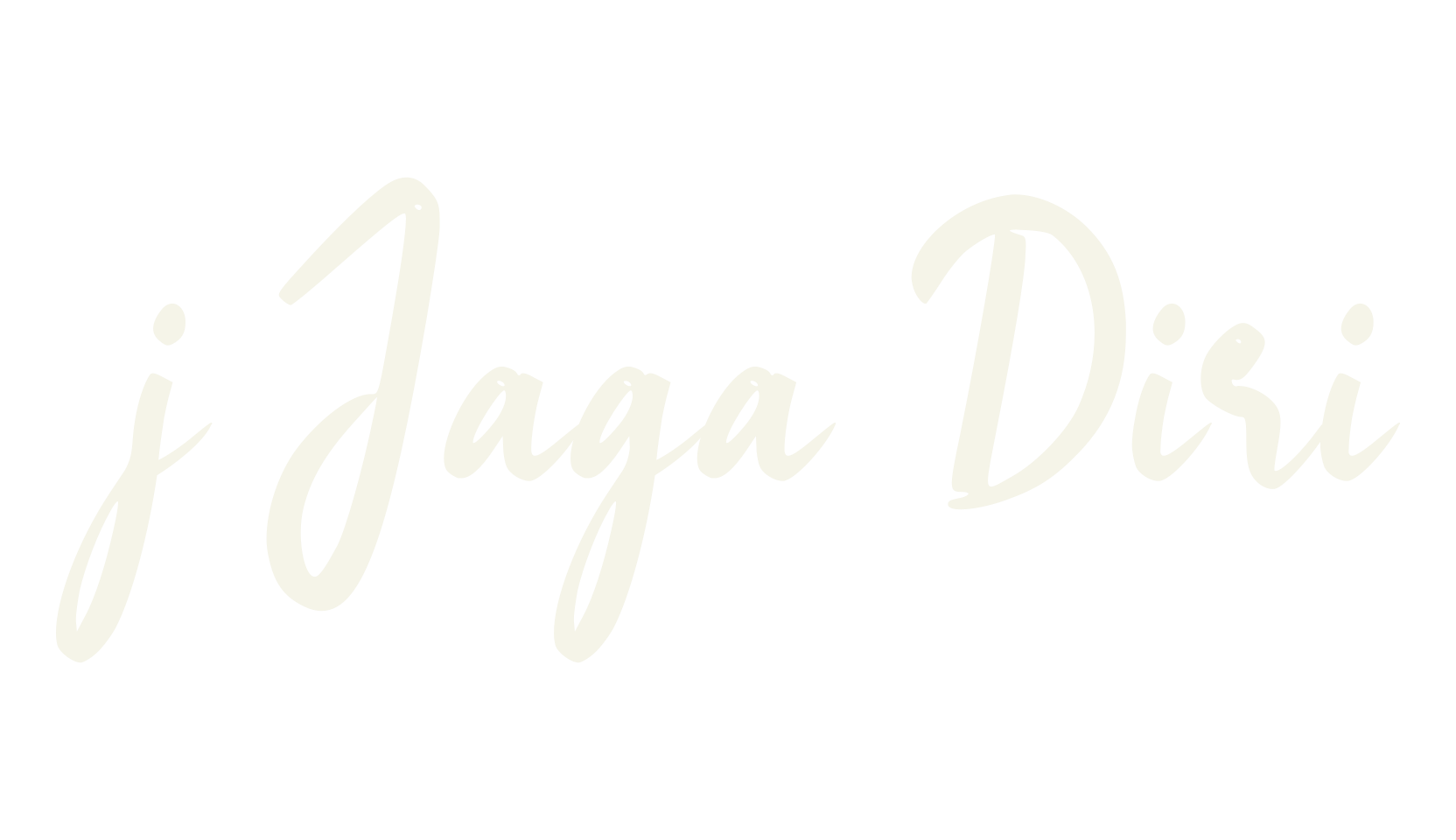 j Jaga Diri, cursive font preview
