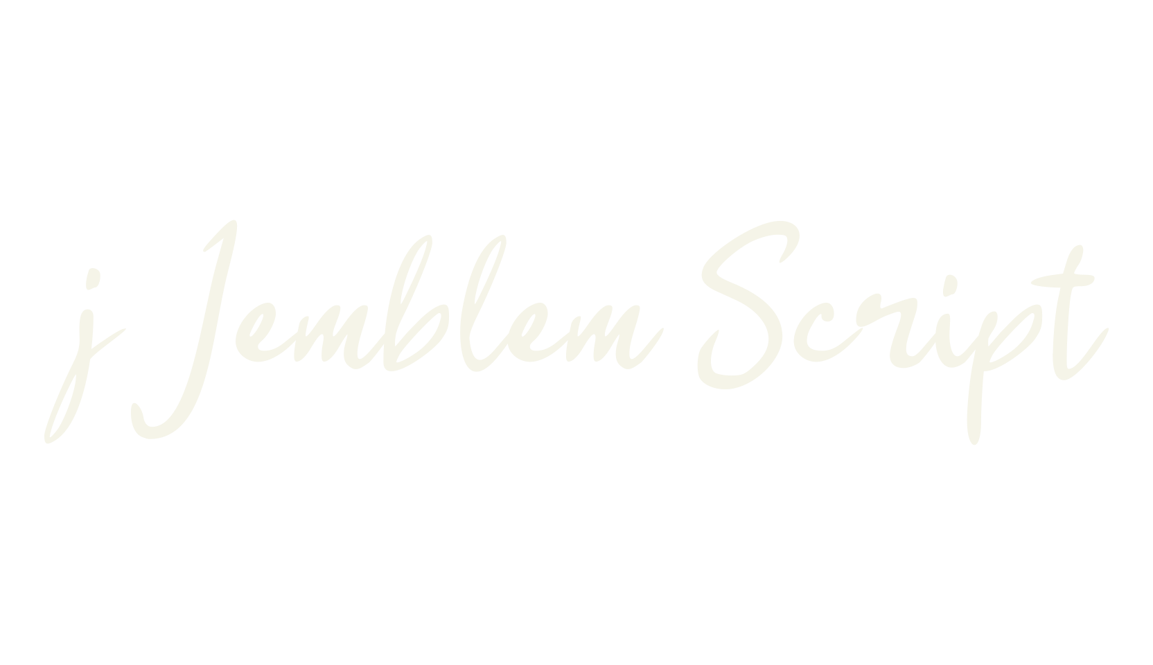 j Jemblem Script, cursive font preview