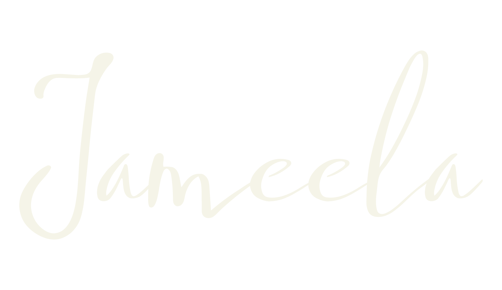Jameela, cursive font preview
