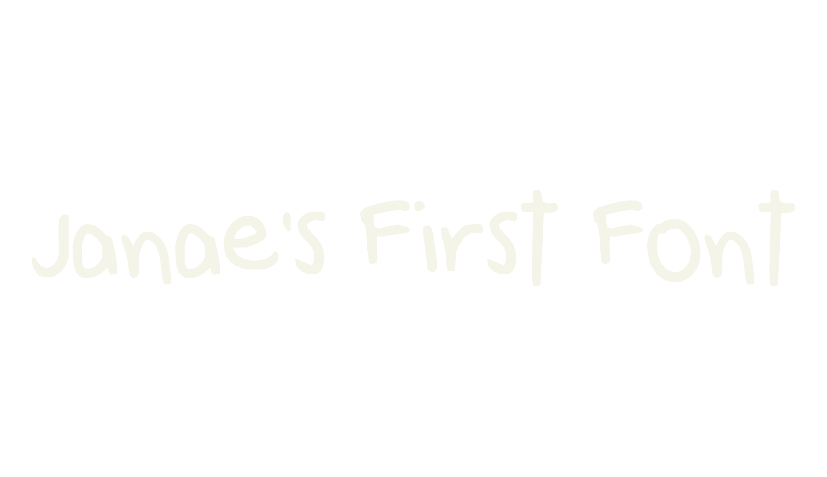 Janae's First Font, handwriting font preview