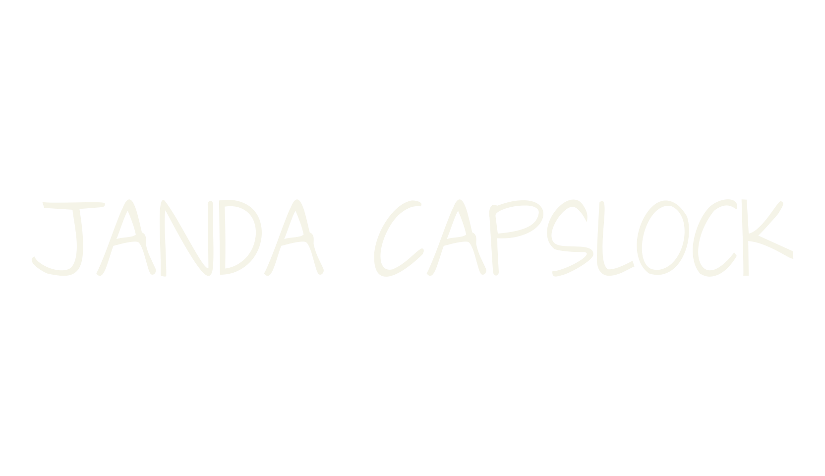 Janda Capslock, handwritten font preview
