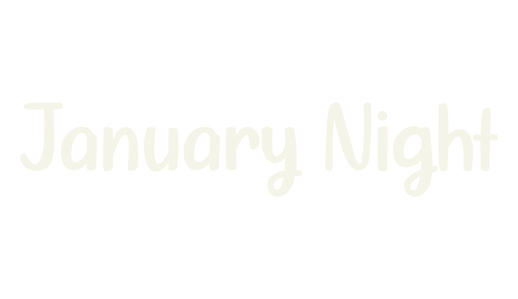 January Night, handwritten font preview