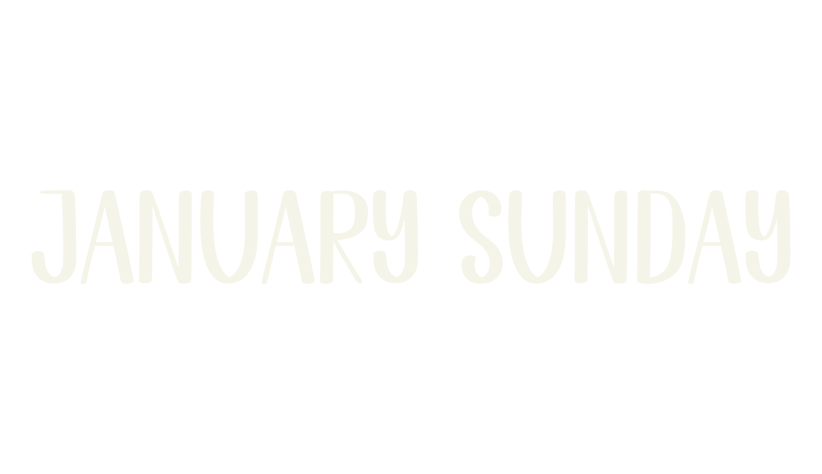 January Sunday, modern font preview