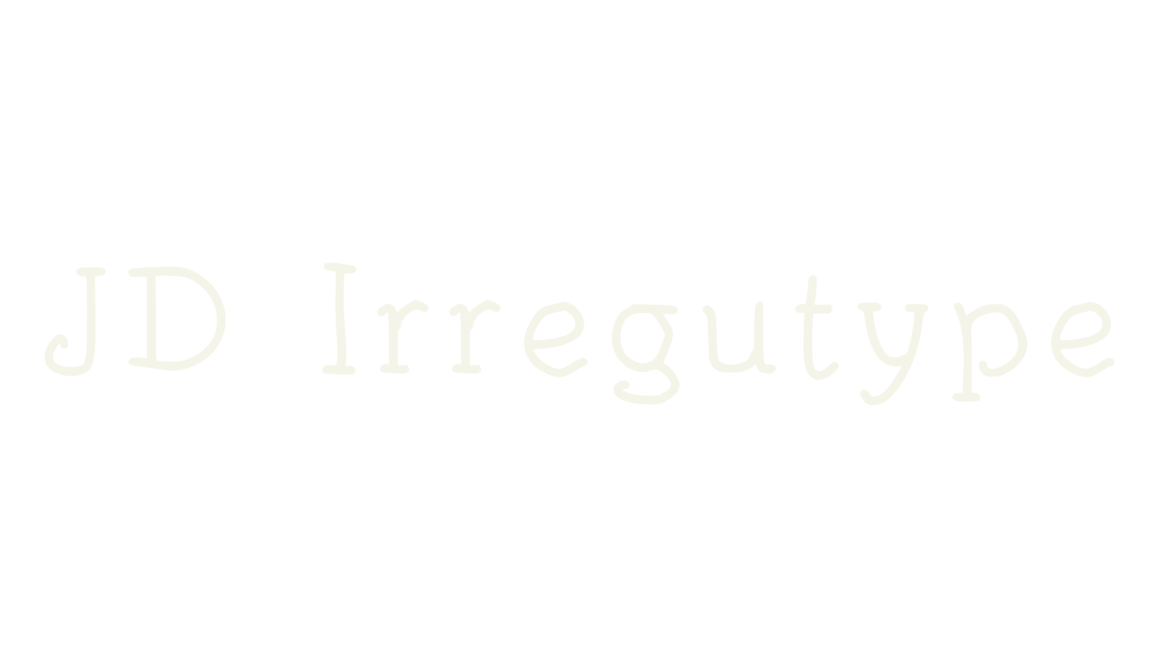 JD Irregutype, typewriter font preview