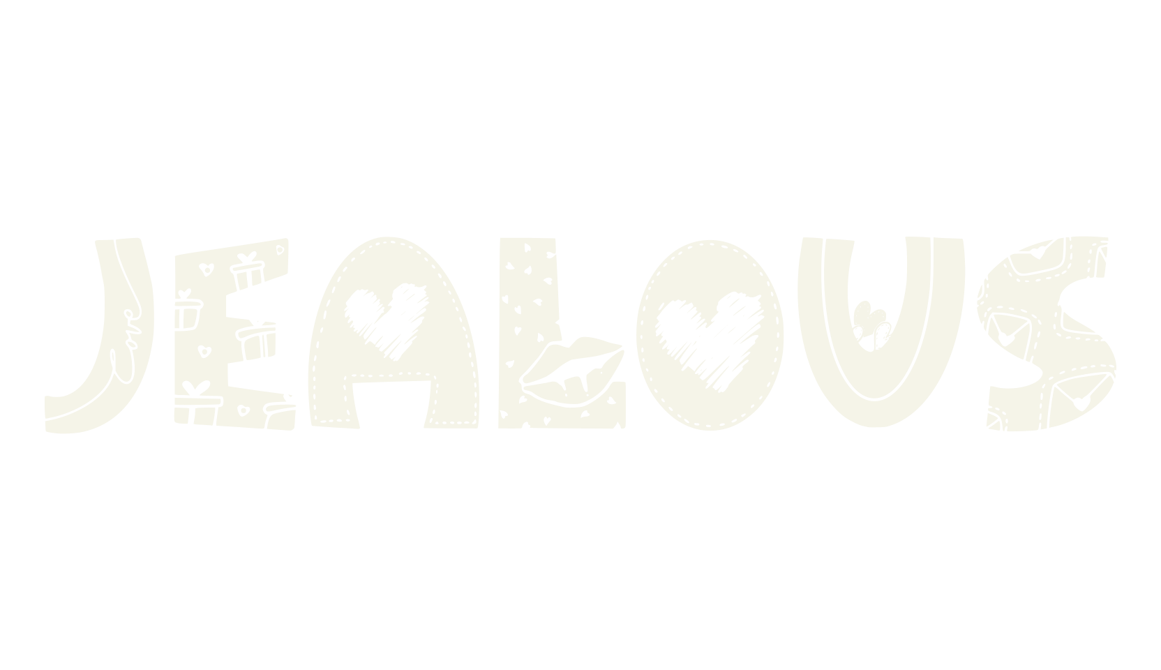 Jealous, heart font preview