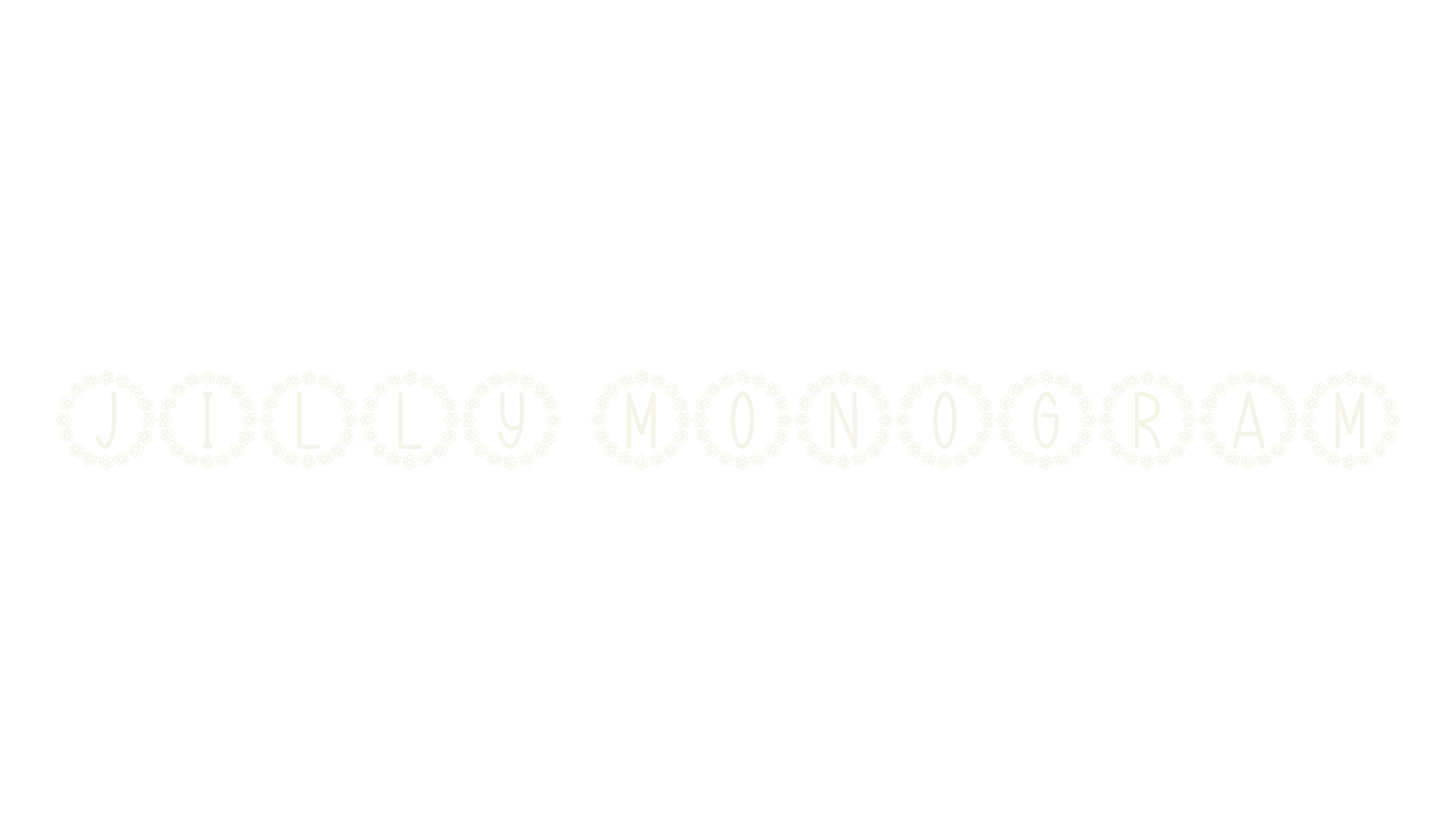 Jilly Monogram, monogram font preview