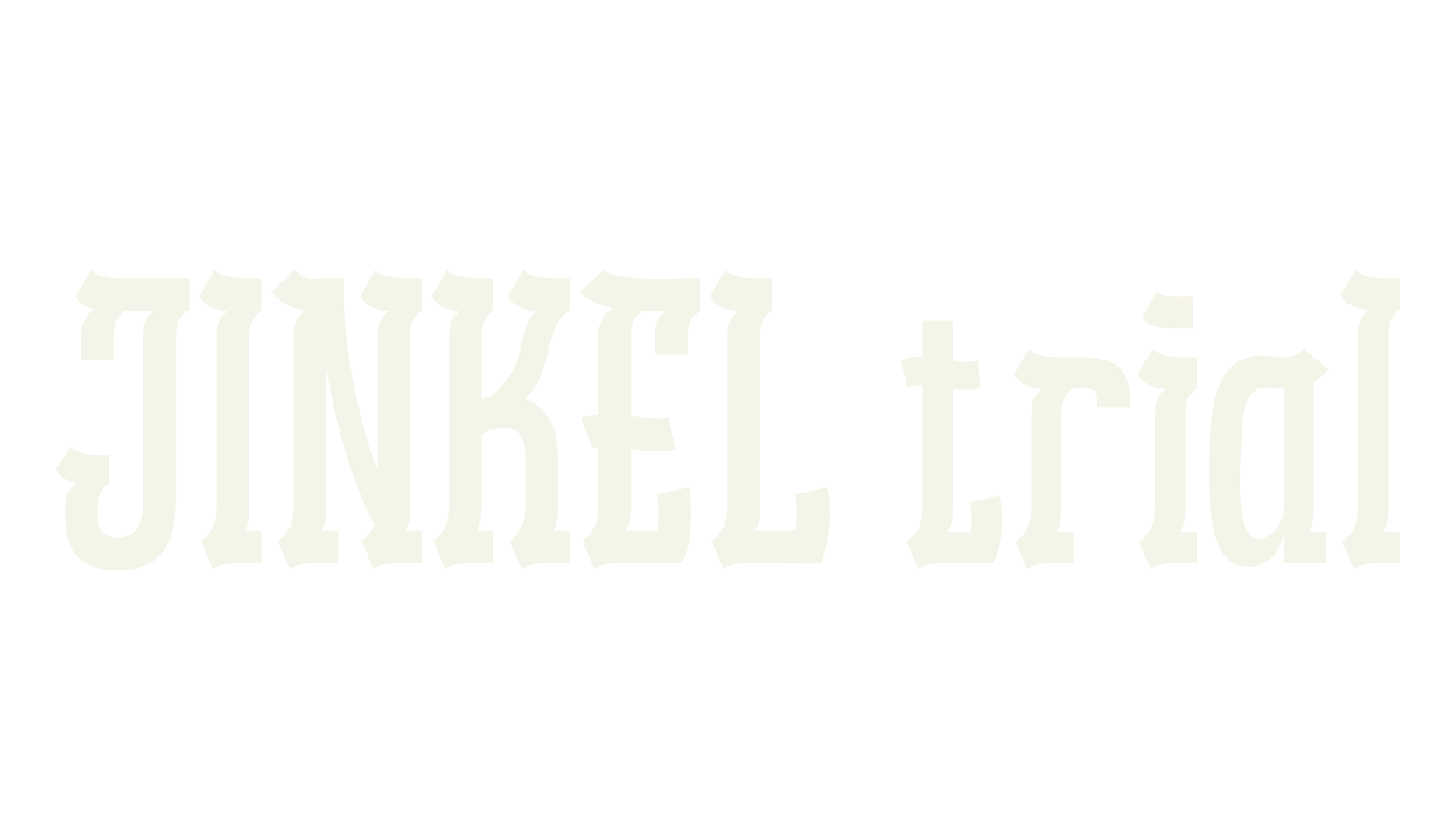 JINKEL trial, condensed font preview