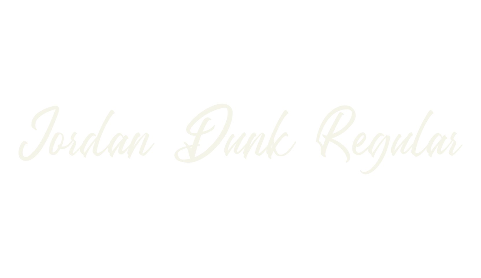 Jordan Dunk Regular, fashion sign font preview