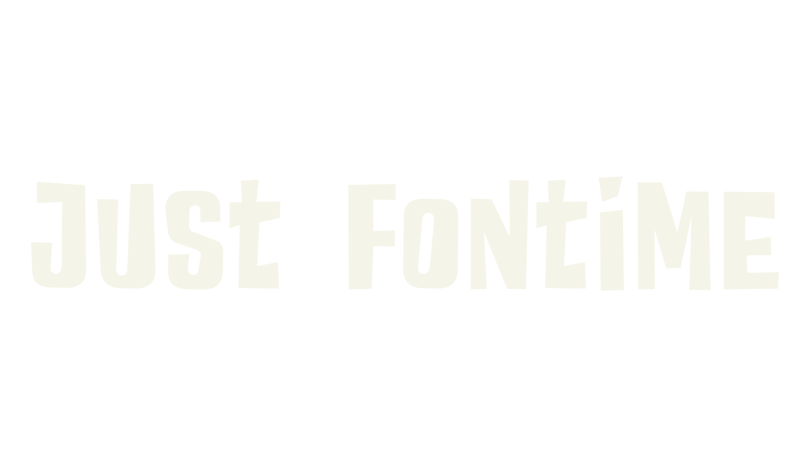 Just Fontime, cartoon font preview