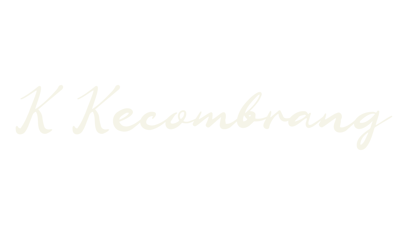 K Kecombrang, cursive font preview
