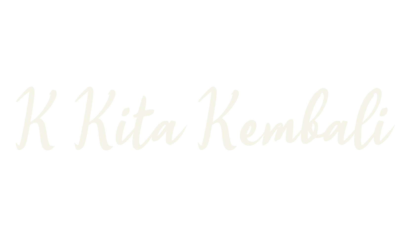K Kita Kembali, cursive font preview
