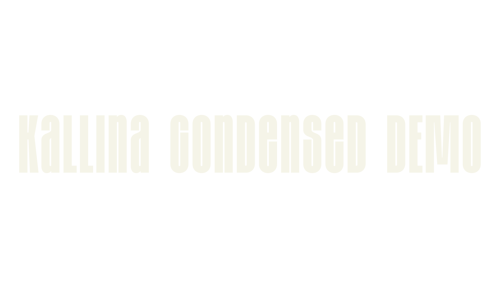 Kallina Condensed DEMO, movies font preview