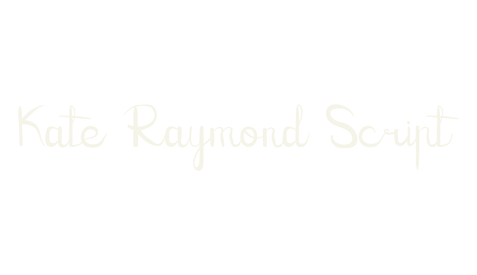 Kate Raymond Script, calligraphy font preview