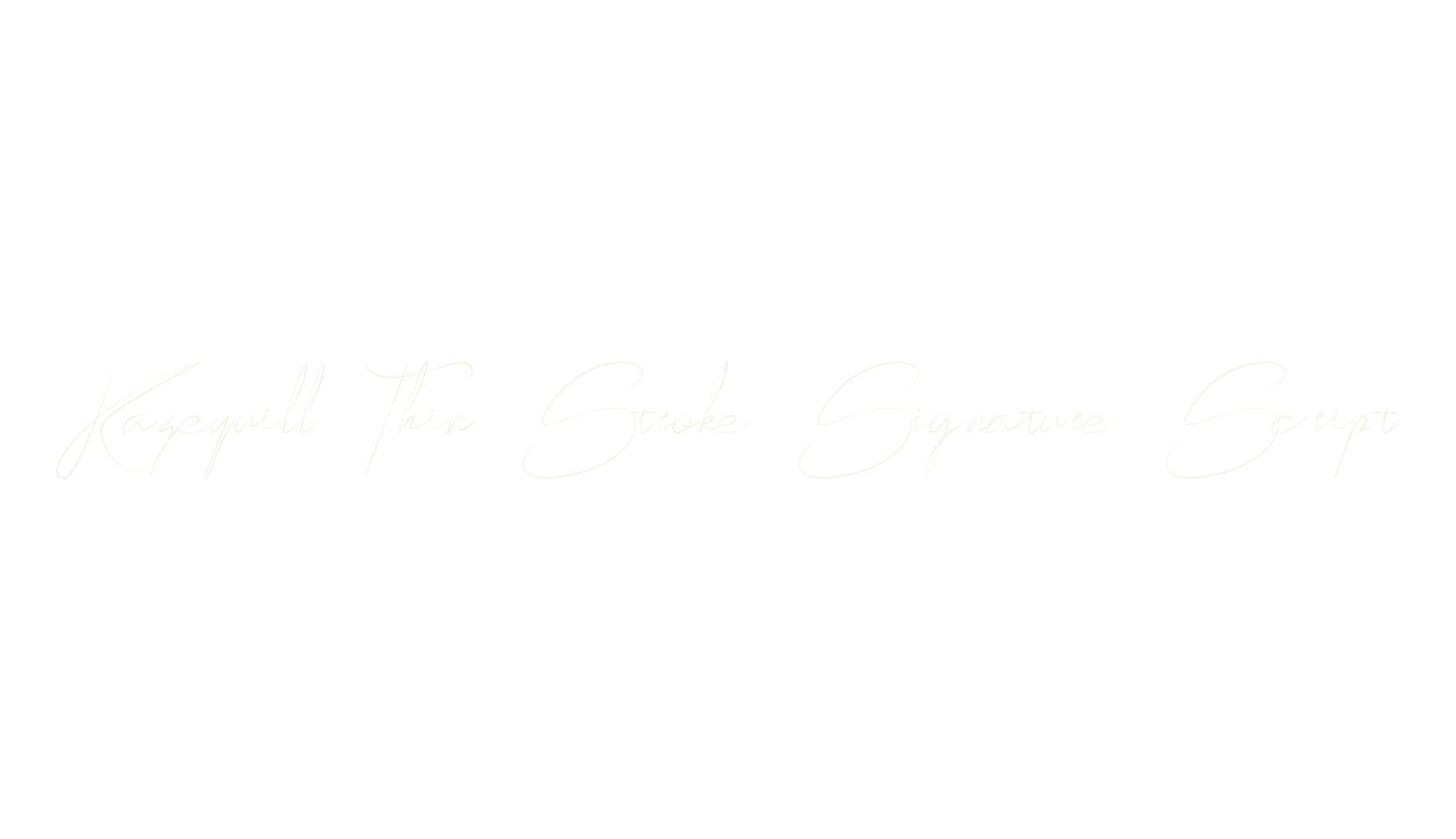 Kazequill Thin Stroke Signature Script, fancy font preview