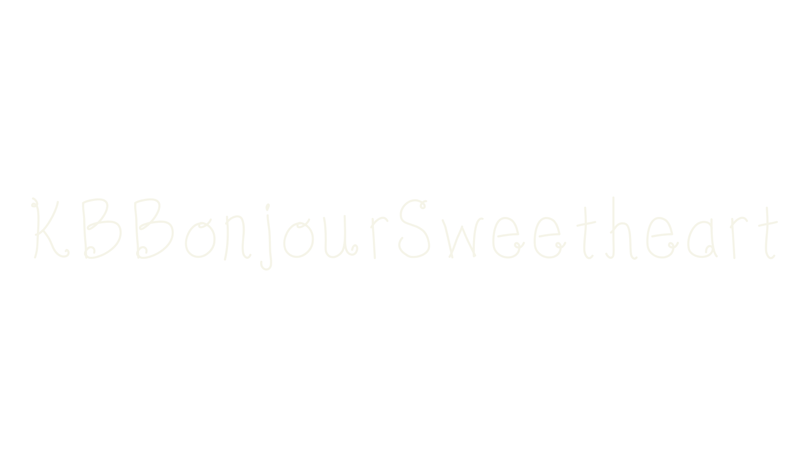 KBBonjourSweetheart, handwritten font preview