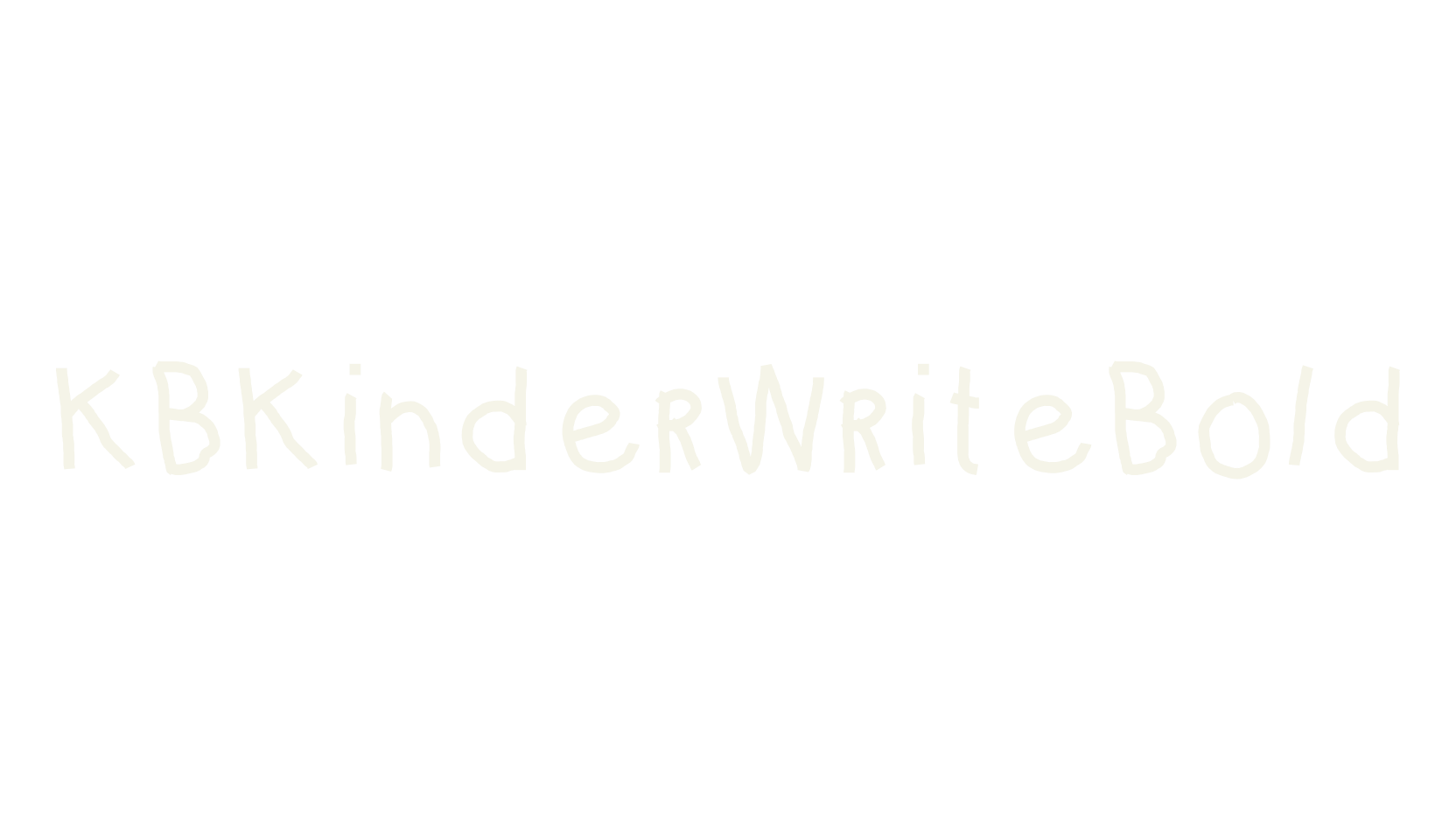 KBKinderWriteBold, handwritten font preview