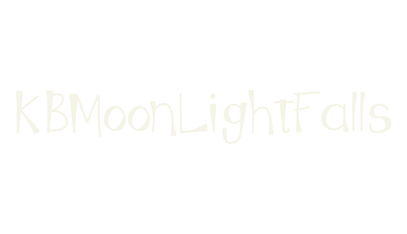 KBMoonLightFalls, handwritten font preview