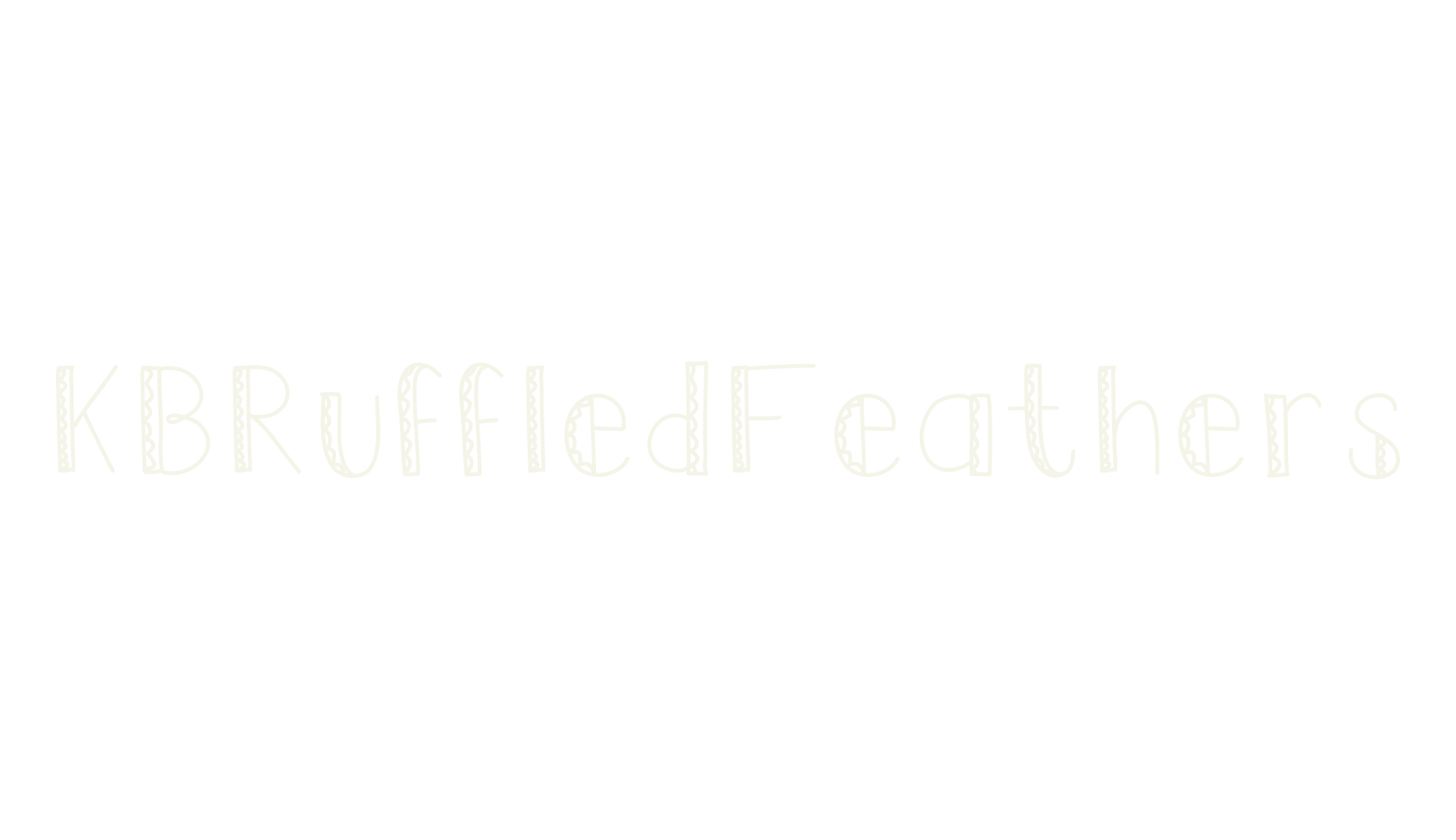 KBRuffledFeathers, handwritten font preview