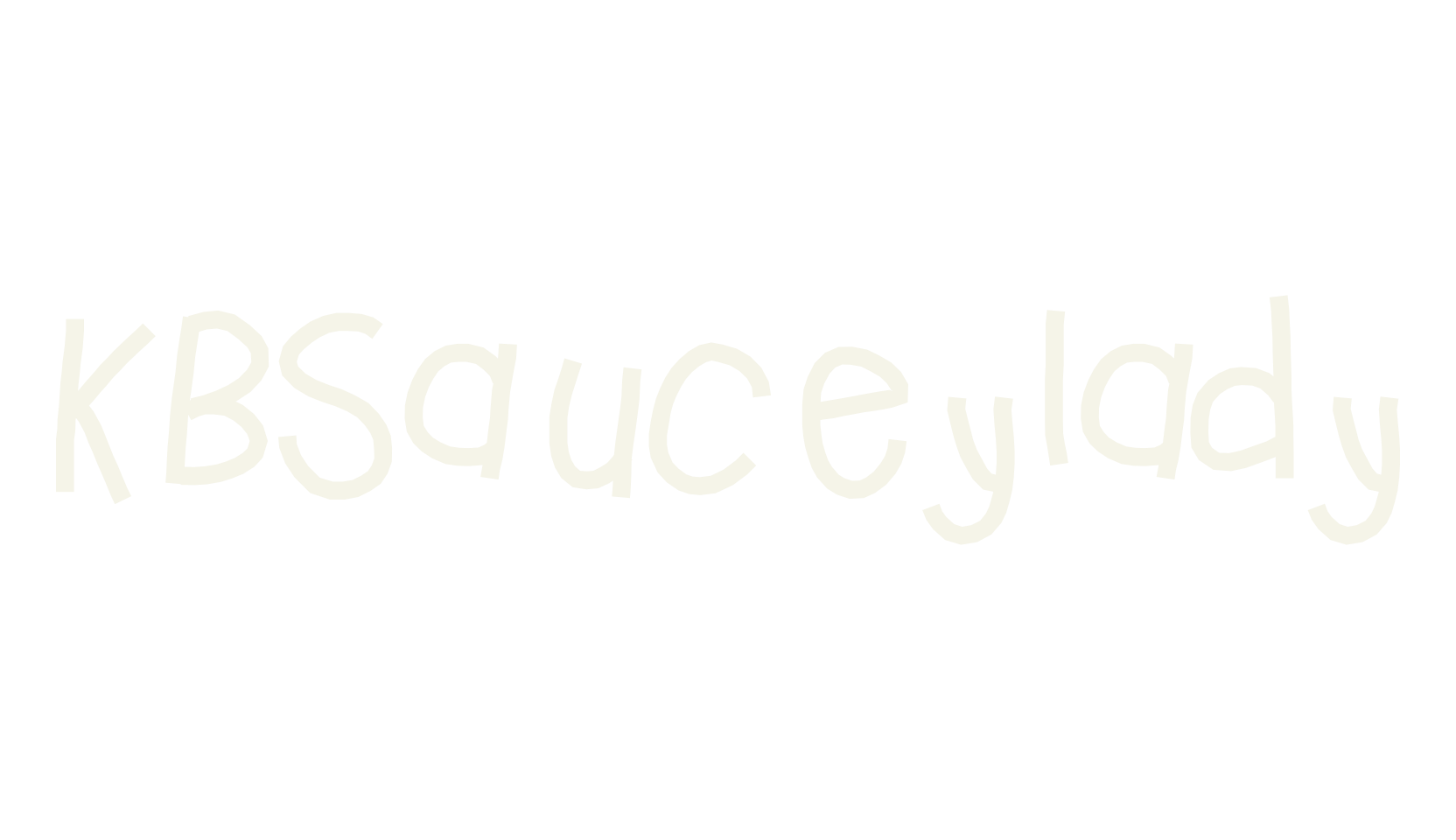 KBSauceylady, handwritten font preview