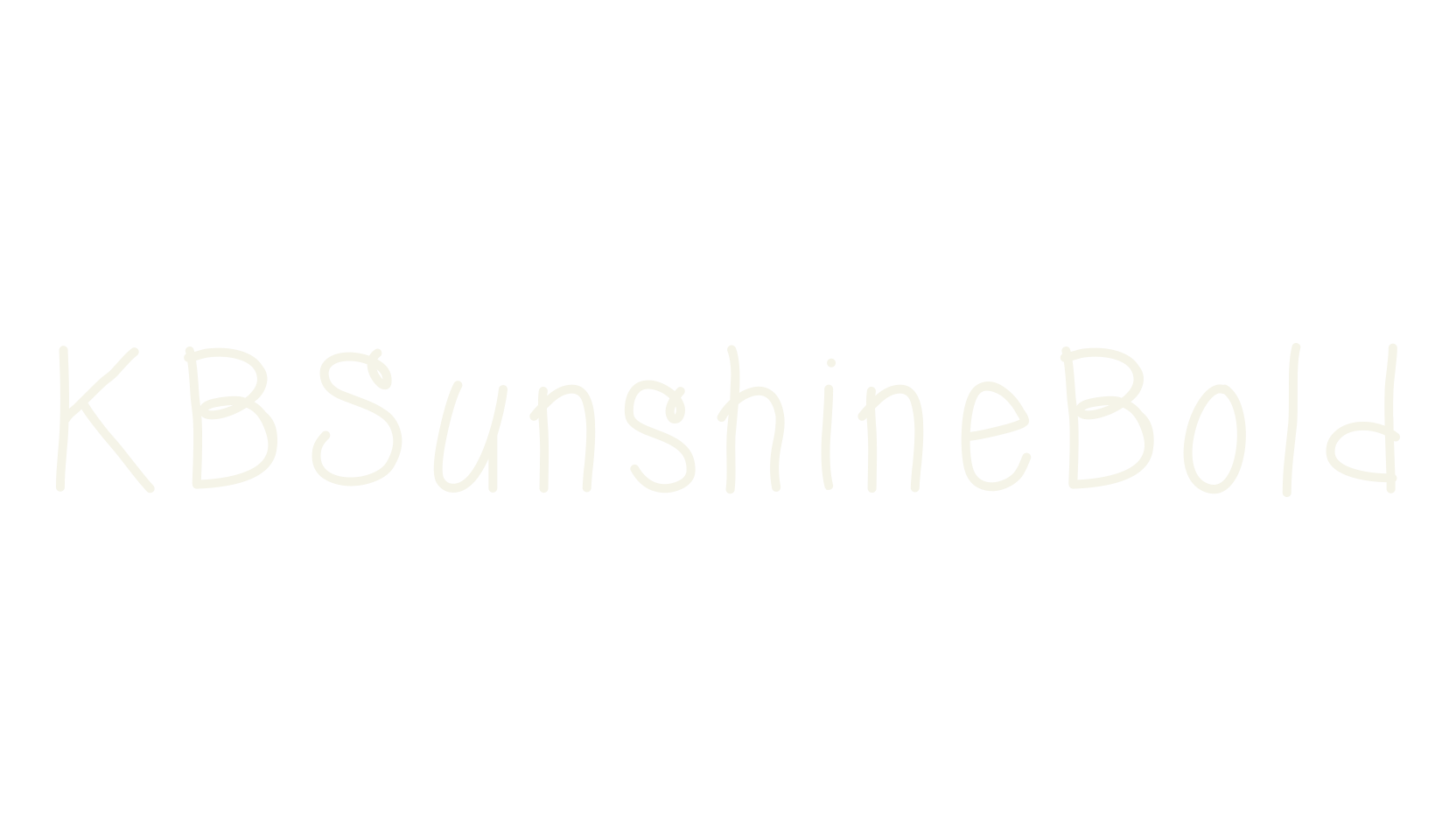 KBSunshineBold, handwritten font preview