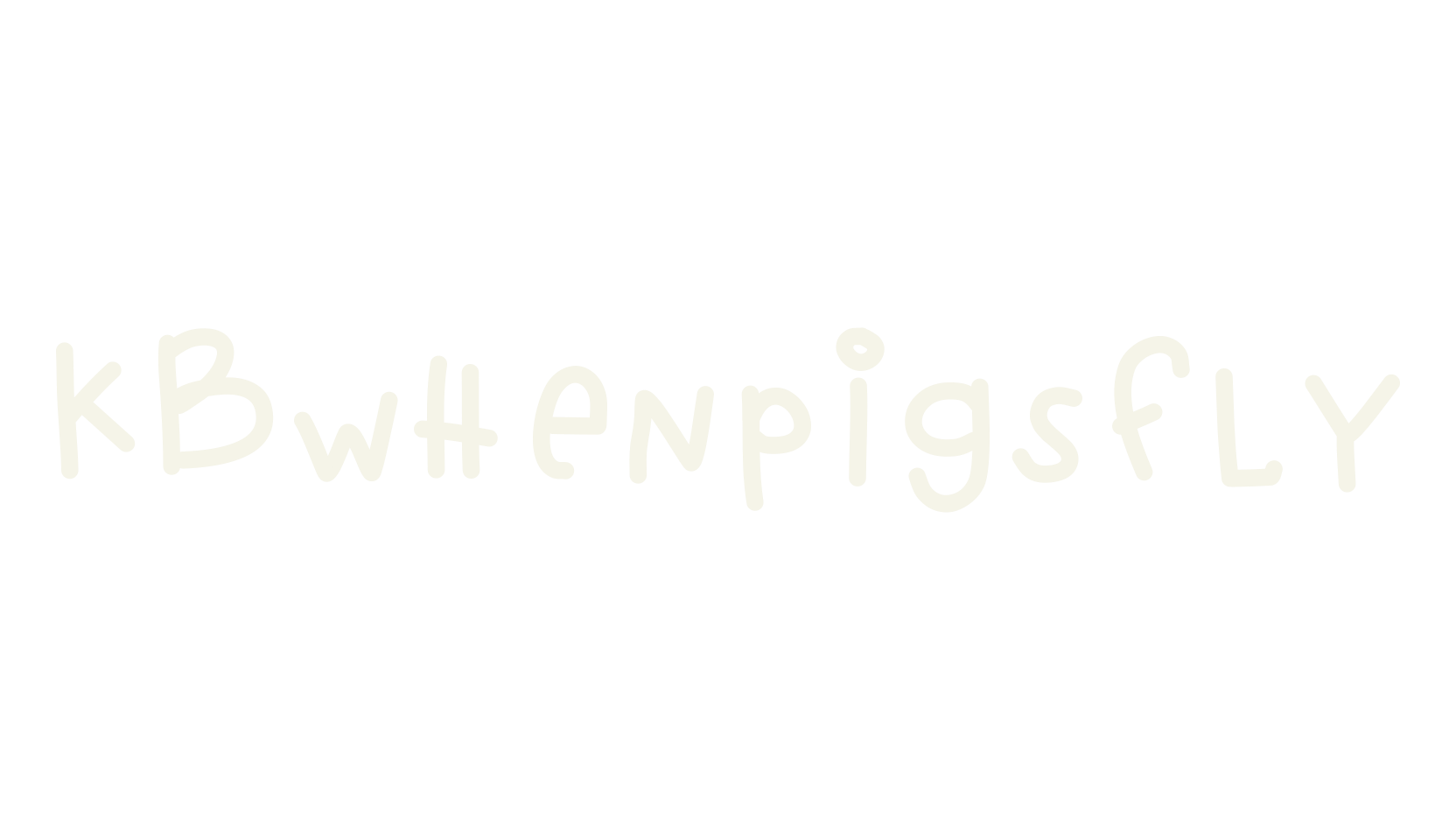 KBwhenpigsfly, handwritten font preview