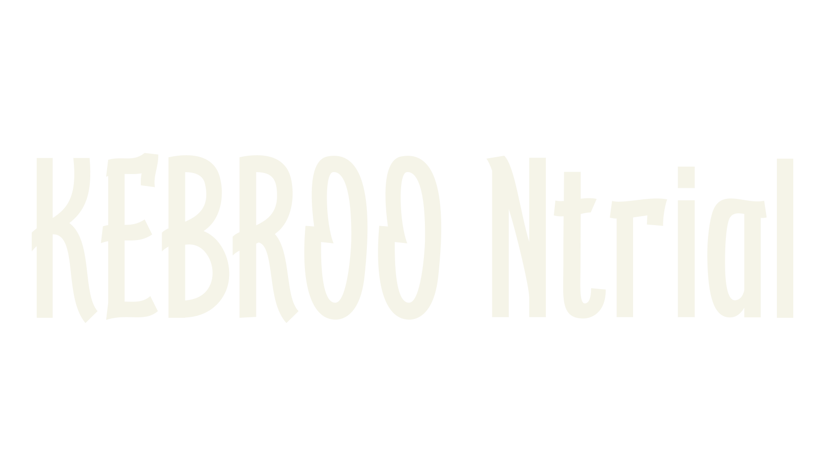 KEBROO Ntrial, condensed font preview