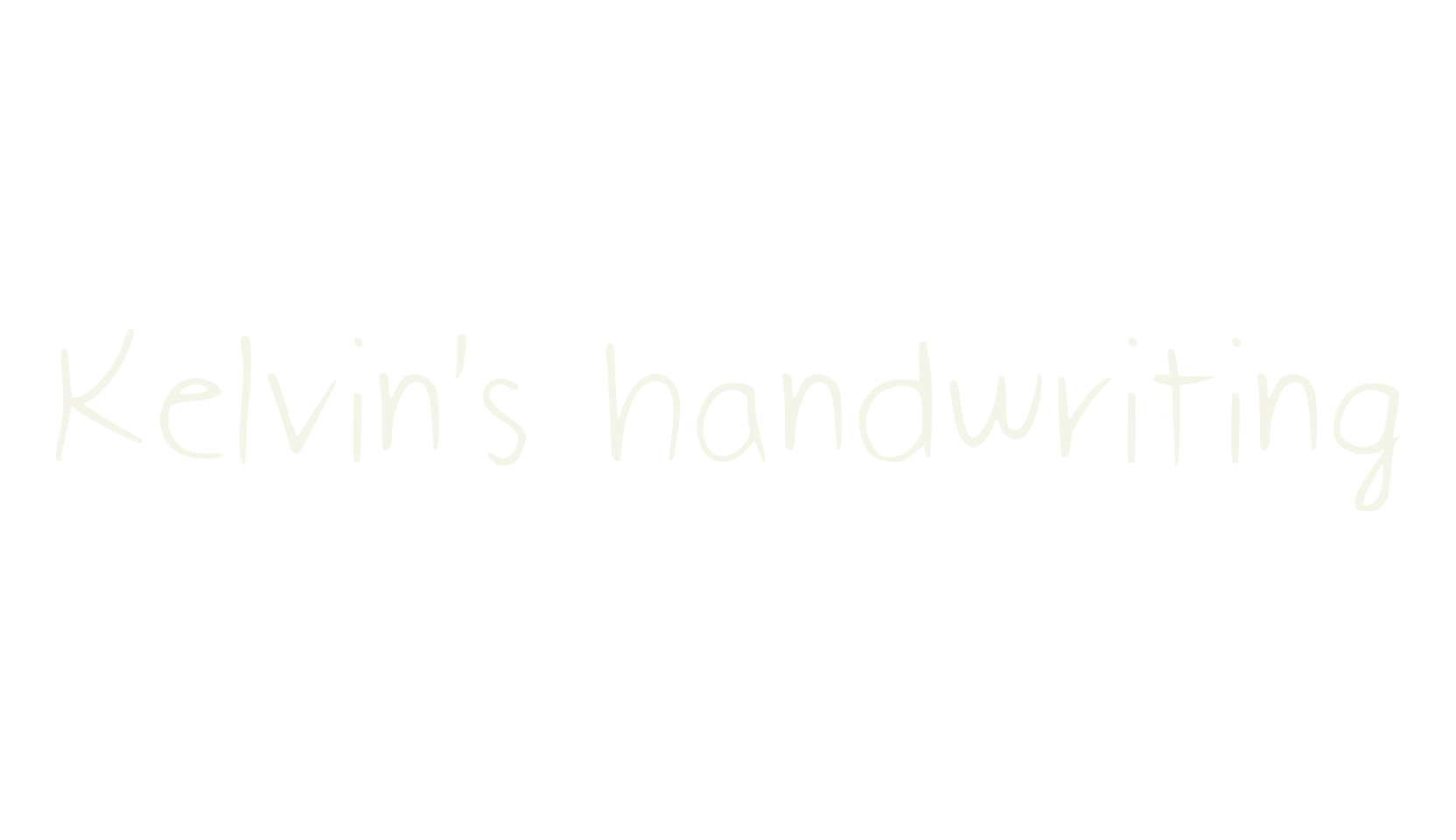 Kelvin's handwriting, handwriting font preview