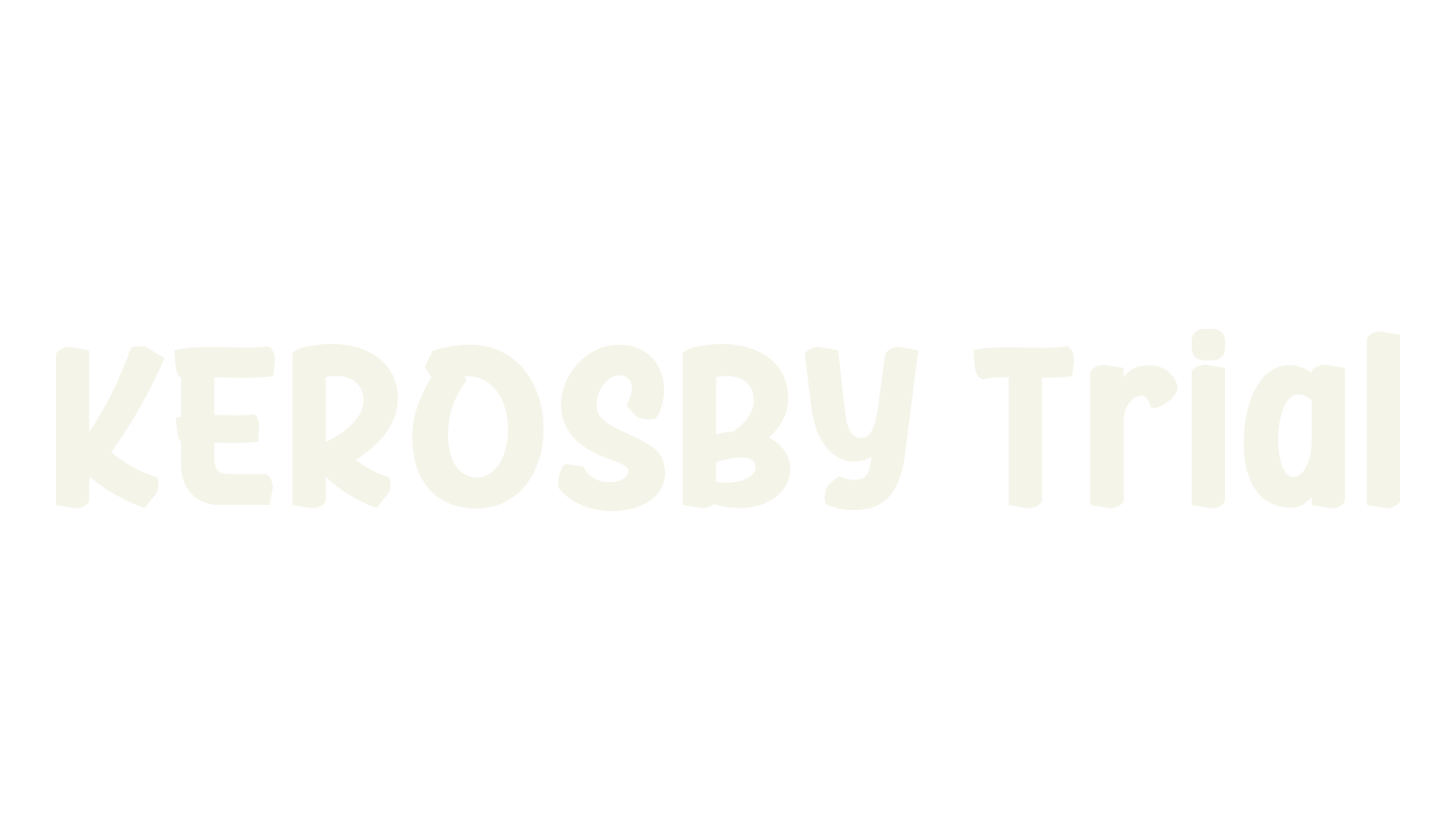 KEROSBY Trial, food font preview