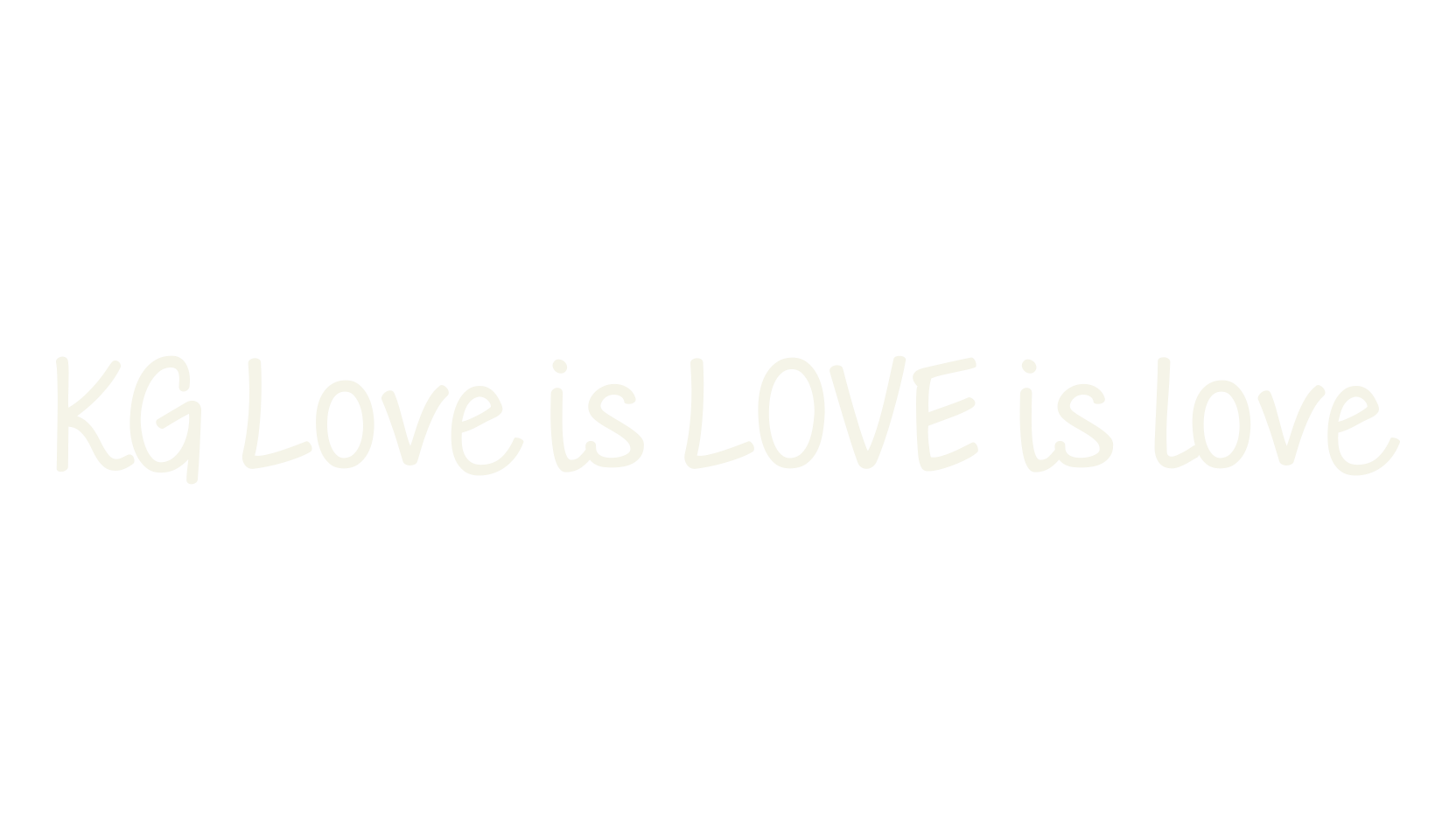 KG Love is LOVE is love, handwritten font preview