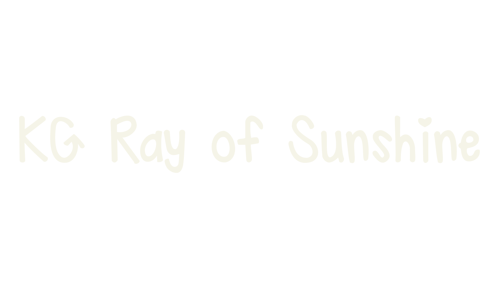 KG Ray of Sunshine, handwritten font preview