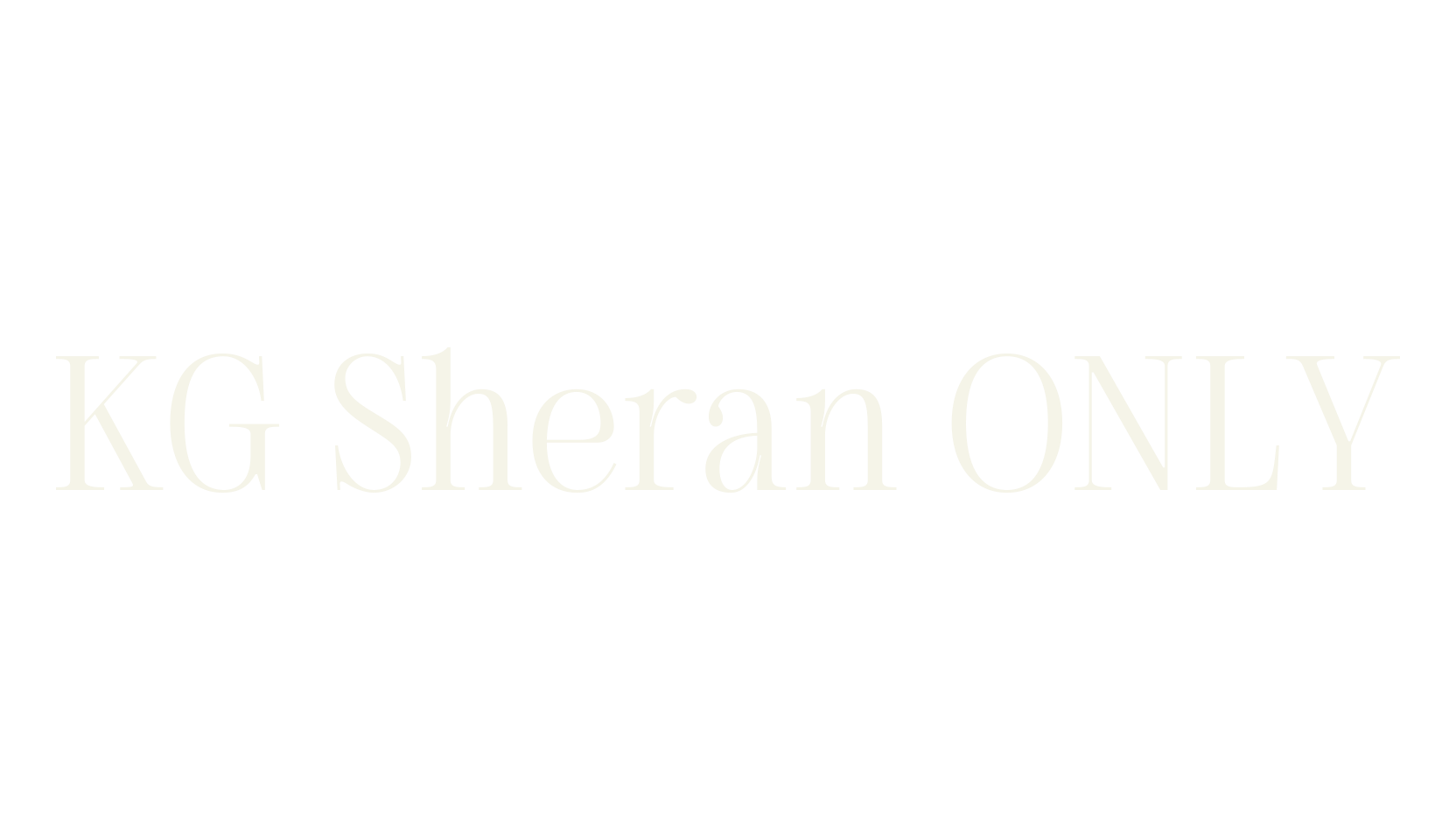 KG Sheran ONLY, calligraphy font preview
