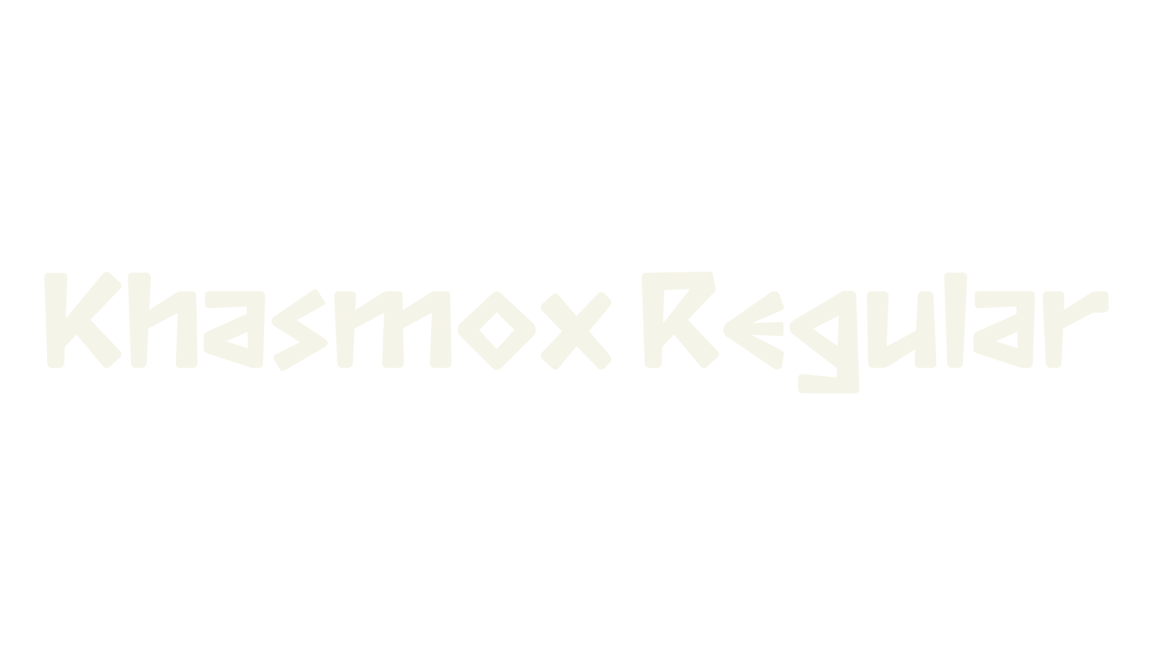 Khasmox Regular, greek font preview
