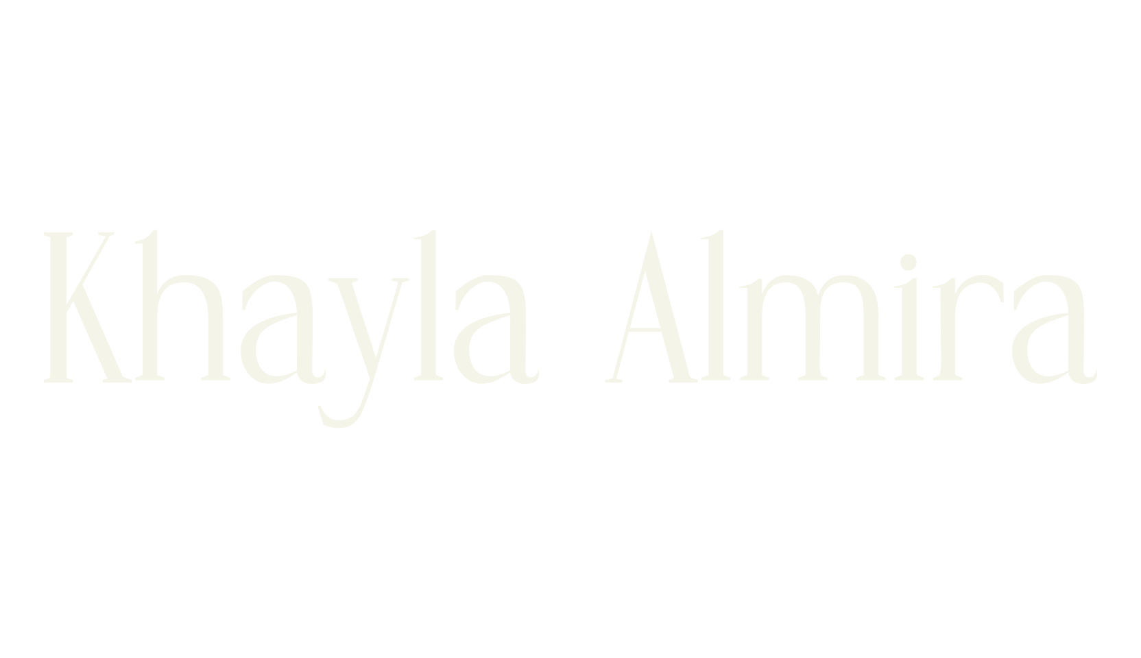 Khayla Almira, logo font preview