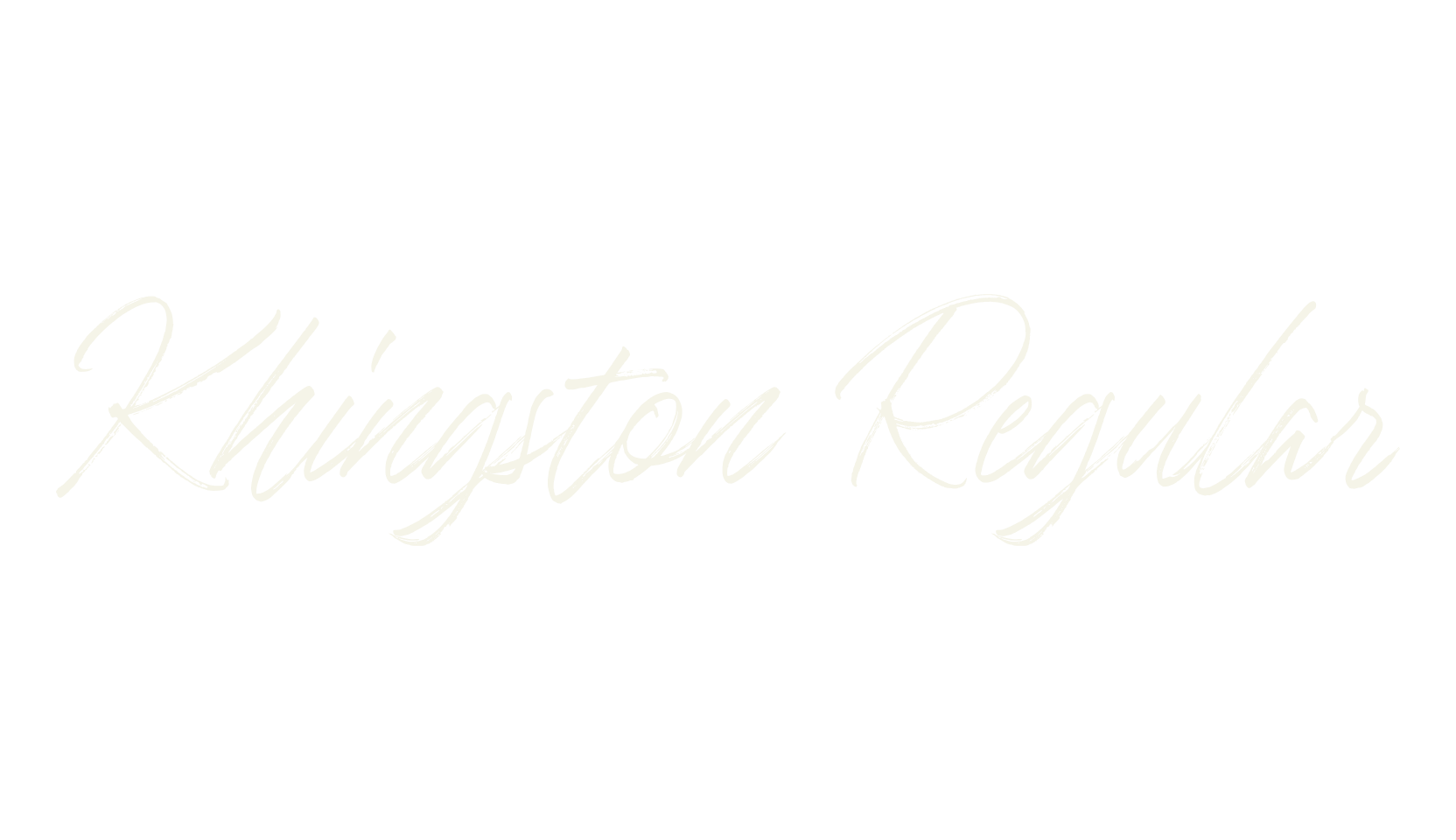 Khingston Regular, handwritten font preview