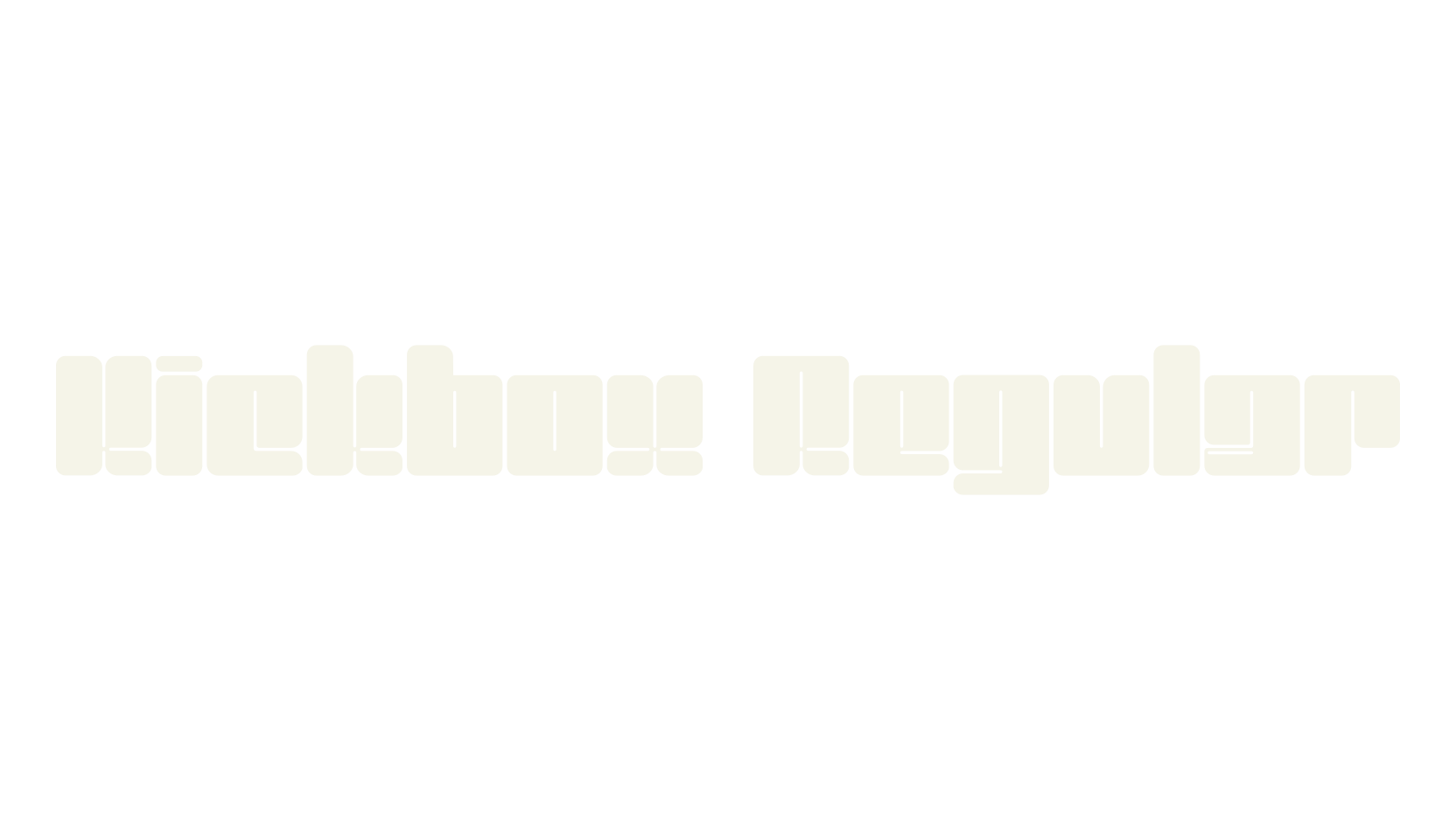 Kickbox Regular, funky font preview