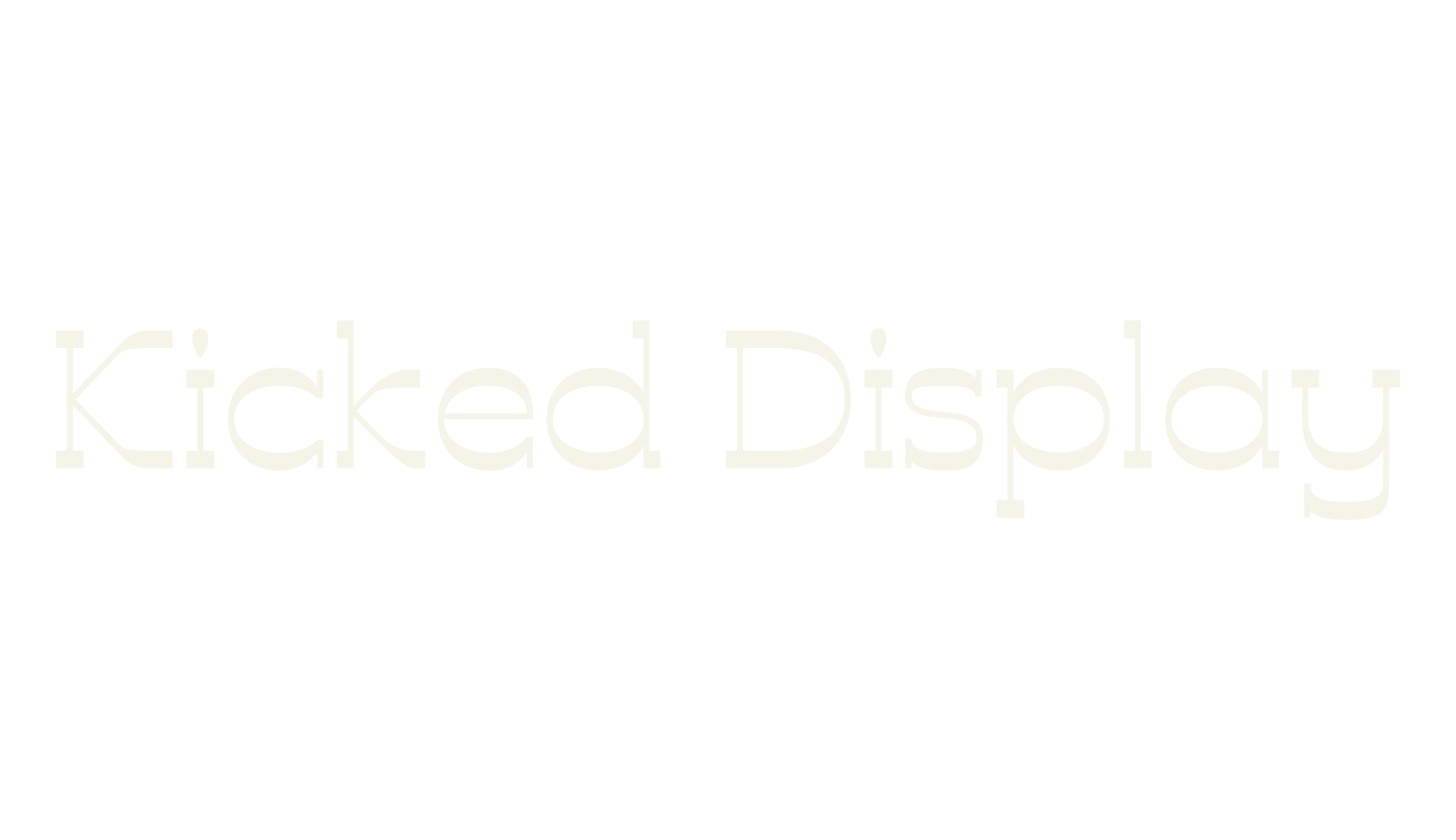 Kicked Display, 1990s font preview