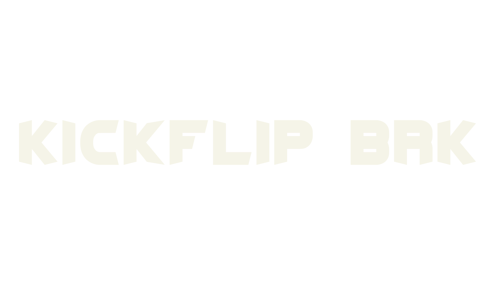 Kickflip BRK, display font preview
