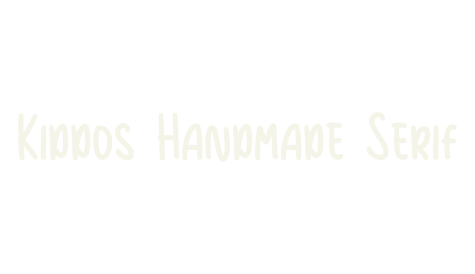 Kiddos Handmade Serif, cursive font preview