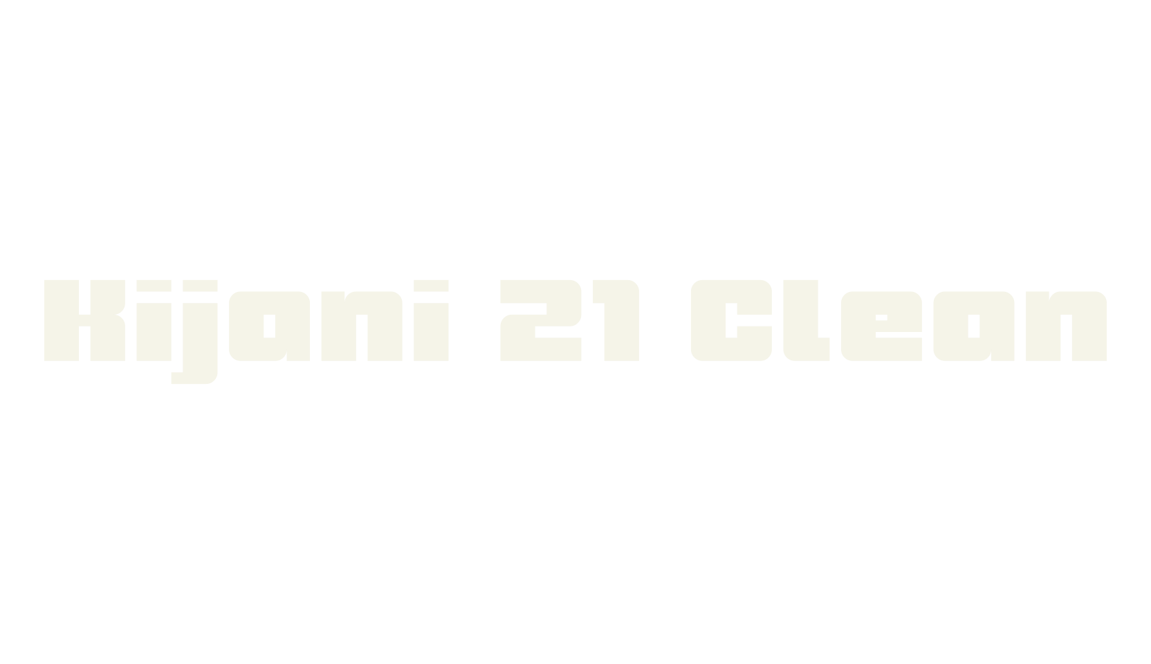 Kijani 21 Clean, display market font preview