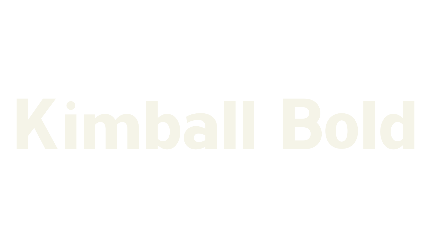 Kimball Bold, sans font preview