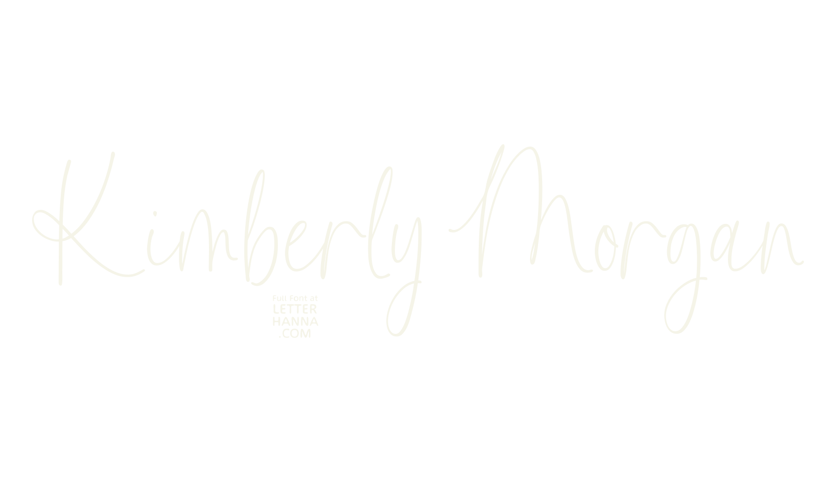 Kimberly Morgan, fancy font preview