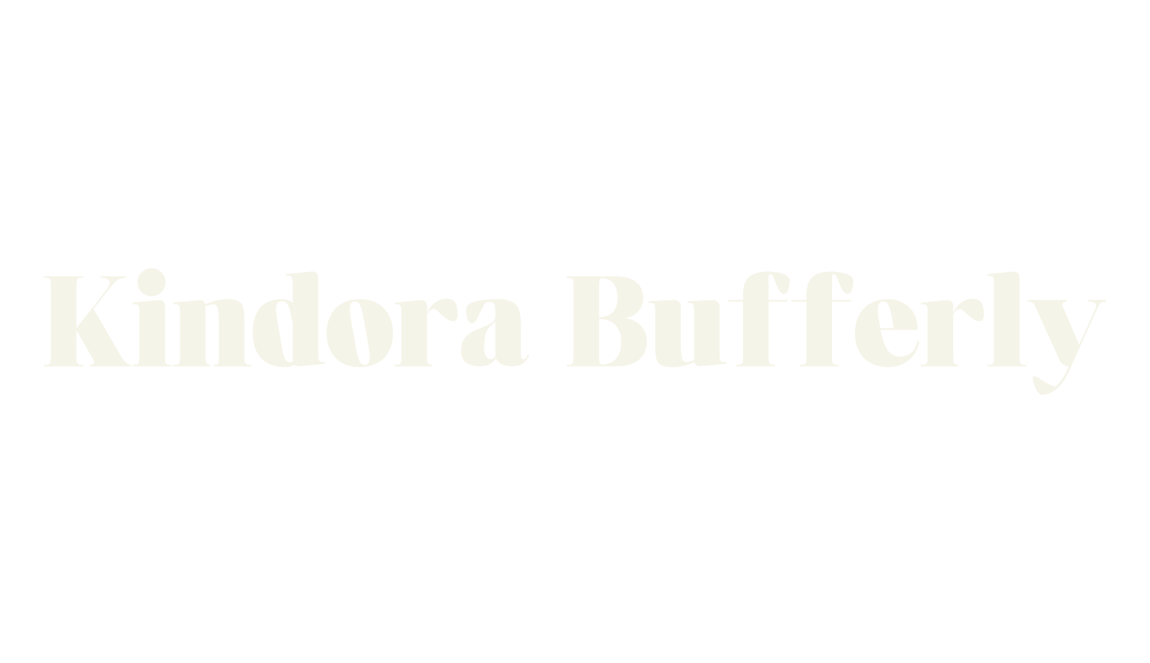 Kindora Bufferly, serif font preview