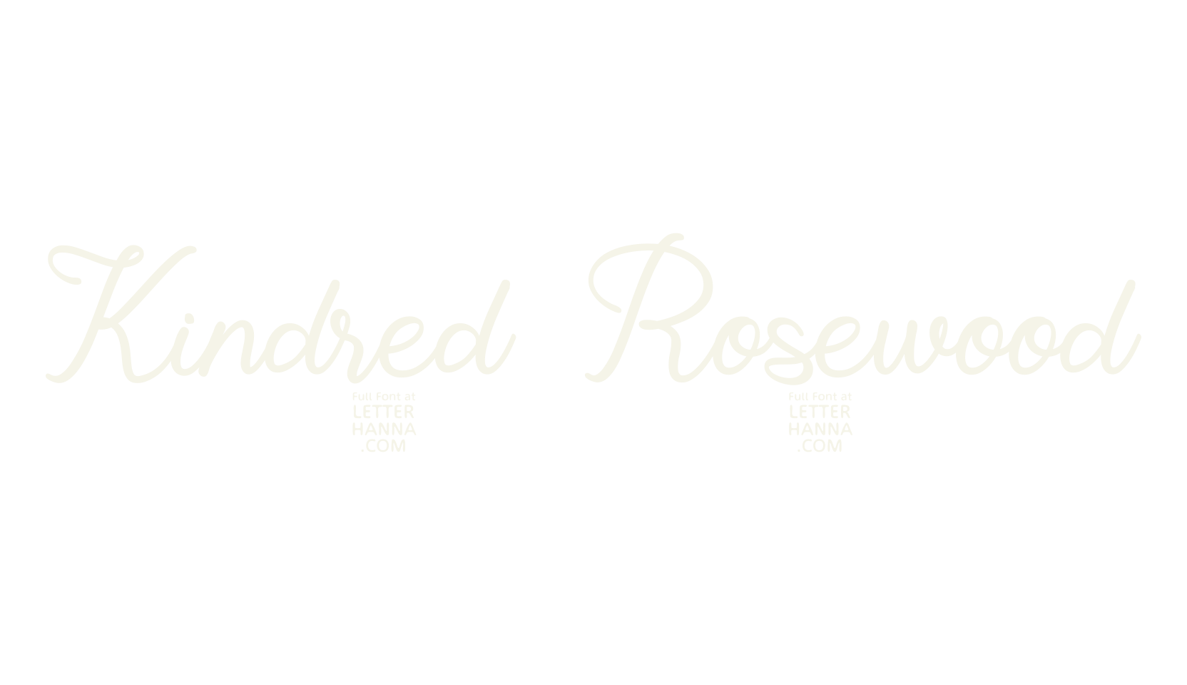 Kindred Rosewood, script font preview